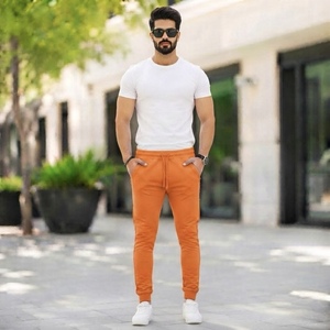 Pantalon décontracté pour homme en cuir de haute qualité, léger, coupe foncée, respirant, coupe-vent, plissé devant - Product Image 5