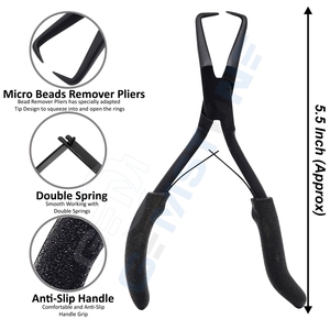 Hair Extension Tool Kit – <b>Tape</b> Plier <b>Micro</b> Beads Opener & Closer Pliers Comb Clips & Needles – Starter Hair Extension Kit - Product Image 4