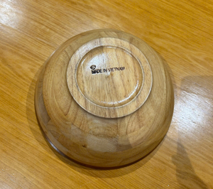 Handcrafted <b>Large</b> Natural Wooden Salad <b>Bowl</b> with Dark Rim <b>Large</b> Serving <b>Bowl</b> for Kitchen, Dining & Home Decor Made in Vietnam - Product Image 5