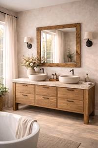 Miroir mural en bois style bohème, miroir mural en rotin naturel pour décoration intérieure bohème, miroir suspendu en gros - Product Image 4