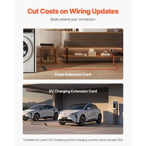 Cable de Extensión para Secadora de 25 pies, NEMA 10-30P 10-30R, 125V/250V STW, 10AWG/3C, 30A, Cable de Cobre Puro de 3 Puntas para Uso con Secadora - Product Image 5