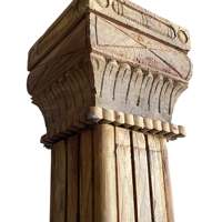 Colonne décorative en teck massif sculptée à la main, style vintage indien, pour projets de temples, villas et hôtels |   Mix & Match 1 Contenant