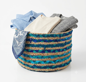 Panier de rangement en jute à marque privée avec poignées et panier tissé à la main avec couvercle pour fruits, jouets, vêtements et couvertures - Product Image 5