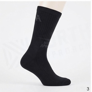 North Approach Crew <b>Socks</b> <b>Black</b> Letter Pattern Breathable Knitted for Adults Summer Casual Wear - Product Image 3