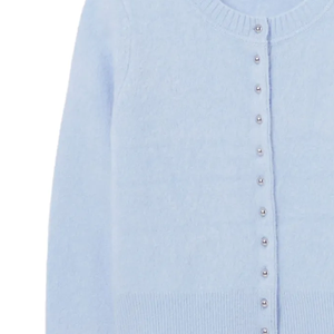 Cardigan en tricot brossé pour femme, nouvelle collection hiver, décontracté et élégant, col en V, minimaliste, superposé, décoratif, en laine/cachemire - Product Image 2