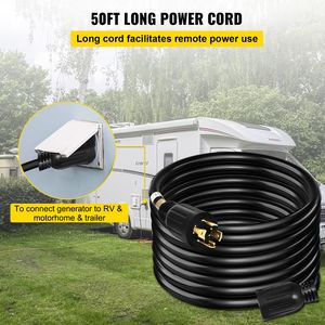 Cavo di prolunga per generatore per impieghi gravosi da 50 piedi, 30 Amp, SJTW 10 AWG, 4 poli, NEMA L14 30P, 125/250V, con connettore CA maschio Twist-Loc - Product Image 4