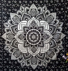 Ombre Mandala Flower Tapestries <b>Queen</b> <b>Size</b> Bedding Wonderful Wall Hanging Handmade By Indian Consigners - Product Image 3
