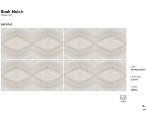 Carreaux artistiques 600x1200mm effet Bookmatch antidérapants pour murs et sols de caractère, pour maisons, bureaux d'entreprise, salles à manger, hôtels, centres commerciaux - Product Image 3