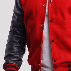 Chaqueta Varsity de Invierno Personalizada al por Mayor, Talla Grande, Gruesa, 100% Lana, Cálida, Mangas de Cuero, Completamente Forrada, Cierre de Botones a Presión - Product Image 6