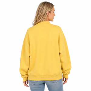 Sudadera de cuello alto estilo gingham para mujer, con apliques de letras griegas bordadas, 100% algodón, corte holgado, ecológica - Product Image 4