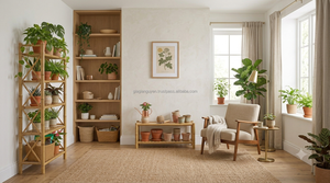 Eco-Friendly Modern Bamboo Non-Folding Three-Tier <b>Standing</b> Storage Rack Multifunction Sundries Display Bookshelve Living Room - Product Image 6