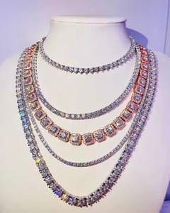 Trendy Unisex Luxury White <b>Gold</b> Cuban Link Chain D Color VVS Studded Diamond <b>Tester</b> Check Moissanite for Wedding - Product Image 3