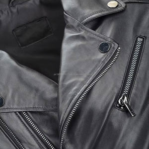 Veste en cuir pour homme, nouvelle collection, veste de moto en cuir PU avec tissu en toile, design tendance pour homme - Product Image 4