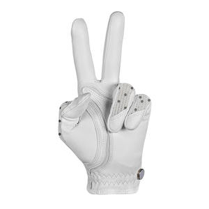 Gant de golf pour femme en cuir Cabretta, paume blanche à pois, dos en maille respirant, léger, extensible, adhérence douce, main gauche - Product Image 3