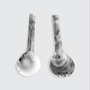 Double Shaded Handmade Resin Salad Server Non-Toxic Kitchen Tool Wood Salad Utensils for Home and Hotel Cooking Tool Accessories - Product Image 1