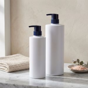 500ml/1000ml <b>White</b> PET/HDPE Bottle with Pump, <b>Flat</b> Shoulder Container for Conditioner & Shower Gel Vietnam Manufacturer - Product Image 5