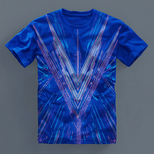 เสื้อยืดโพลีเอสเตอร์ผสมสแปนเด็กซ์สีน้ำเงินรอยัล 90/10 ยืดหยุ่นได้ แขนสั้น สำหรับออกกำลังกาย พร้อมบริการปรับแต่งแบบ OEM ODM - Product Image 5