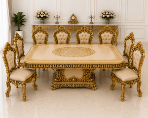 Premium Hand Carved European Style <b>Dining</b> Room <b>Table</b> Set Opulent Palace Gold <b>Dining</b> Furniture Set 6 Seater <b>Dining</b> Furniture Set - Product Image 4