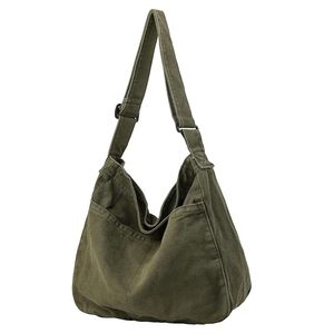 Sac fourre-tout en toile de couleur unie avec fermeture éclair, doublure en polyester résistante à l'eau, pour toutes les saisons, usage quotidien, shopping, style bohème pour femmes - Product Image 1