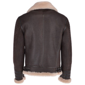 OEM Custom 2022 Latest <b>Brown</b> Genuine <b>Leather</b> Bomber <b>Jacket</b> Winter Eco-Friendly <b>Men</b> Finished Dress - Product Image 3