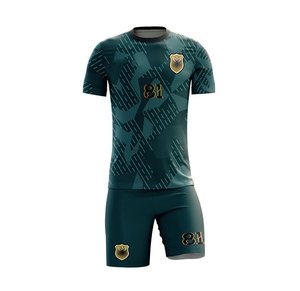 Uniformes de Fútbol Personalizados de Verano, Conjunto Completo, Diseño Negro, Transferencia Térmica, Secado Rápido, 100% Poliéster, Ropa Deportiva Unisex para Equipos y Clubes - Product Image 2