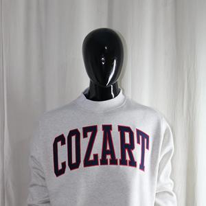 Sweat-shirt à col montant COZART ASH GREY 100% coton BLEU MARINE avec broderie appliquée, col large, URBAN PRODUCTIONS - Product Image 3