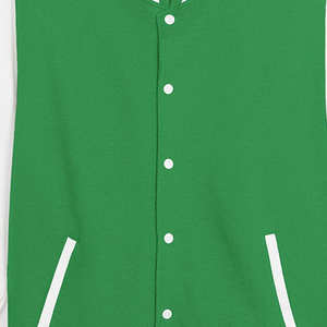 Chaqueta universitaria de forro polar verde y blanco Iota con cintas bordadas - Artículos griegos personalizados para hermandades, alumnas y equipamiento escolar, cortavientos y térmica - Product Image 4
