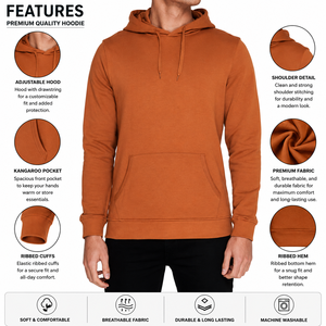 Sweat-shirts unisexes pour hommes, style décontracté, poids lourd, meilleur design, couleur unie, 100% coton, respirant - Product Image 5