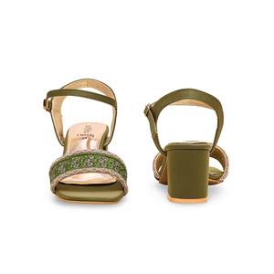 Sandales fantaisie à talons olive modèle FN6030 - Product Image 2