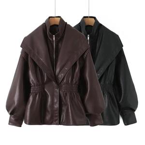Chaqueta de Cuero PU para Mujer, Casual, Elegante, de Manga Larga, Transpirable, Ligera, Prenda Exterior de Moda, Personalizada - Product Image 1