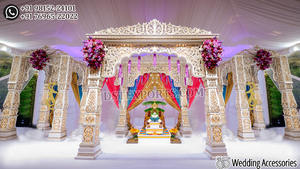 Mandap de Boda Hindú con Diseño de Bigote, Escenario Dhanush para Boda Hindú, Mandap Temático de Bigote para Boda, Australia - Product Image 6