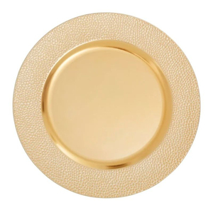 Assiette de présentation ronde en métal argenté gravé pour événements de restauration, dîners et mariages - Product Image 4