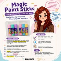 Crayones de Seda Lavables, Barras de Pintura Borrables de 3 Colores para Niños, Pasteles al Óleo Solubles en Agua No Tóxicos 2 en 1, Herramienta de Dibujo para Niños Pequeños