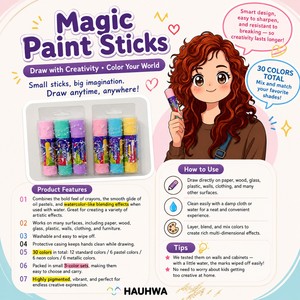 สีเทียนไหมแบบล้างออกได้สำหรับเด็ก ปลอดสารพิษ สีน้ำมันละลายน้ำได้ 2 in 1 อุปกรณ์วาดภาพสำหรับเด็กเล็กและศิลปิน - Product Image 3