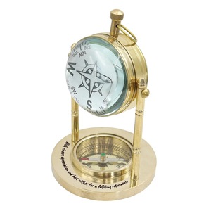 High Standard Brass <b>Desk</b> Clock Circular Traditional Design Quartz Movement Battery Operated Needle Display Birthday <b>Gift</b> - Product Image 3