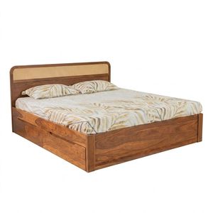 DORMITORIO PRINCIPAL DE MADERA DE TECO SÓLIDO FABRICADO EN INDONESIA CON CANA DE RATÁN WT466 - Product Image 1
