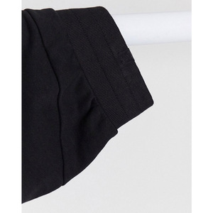 Pantalones Cortos Elásticos de Cintura Alta Negros para Hombre, Pantalones Cortos Casuales de Punto, Transpirables, de Algodón y Elastano, de Color Sólido - Product Image 3