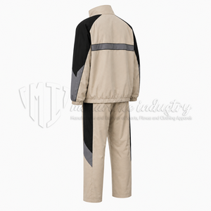 Ensemble coupe-vent imperméable zippé de haute qualité – Veste et pantalon de survêtement en nylon brillant personnalisé et écologique - Product Image 5