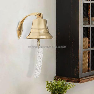 Cloche de bateau en laiton poli brillant de qualité supérieure intérieur/extérieur tenture murale nautique décorative décoration de la maison cloche d'écran en soie - Product Image 1