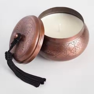 Stylish Metal Candle Jar Decorative Candle Container Dining Table Accent Decor - Product Image 5