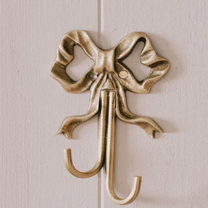 Brass Bow Double <b>Wall</b> <b>Hook</b> Modern Metal Bow Design <b>Wall</b> Coat <b>Hooks</b> - Product Image 2