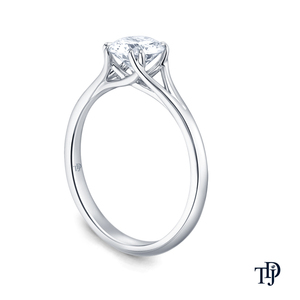 Anillo de compromiso contemporáneo y elegante de oro de 10 quilates con diamante (natural) y lazo entrelazado de diamantes (naturales) - Product Image 2