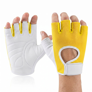 Guantes Deportivos de Medio Dedo, Blancos y Amarillos, de Malla y Neopreno, para Entrenamiento, Fitness, Ejercicio, Levantamiento de Pesas, Unisex - Product Image 1