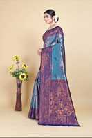 Sari clásico de seda Banarasi con bordado Zari, ropa tradicional india para bodas y fiestas, para mujeres.