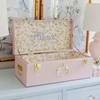 Boîte à cadeaux, coffret cadeau, coffre décoratif pour souvenirs, valise en métal rose, coffre de rangement haut de gamme, boîte cadeau élégante