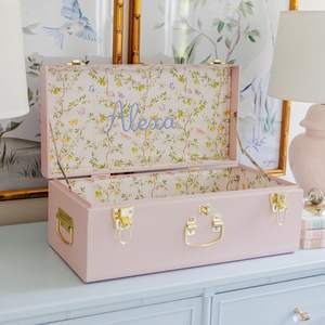 Caja de regalo, cesta de regalo, baúl decorativo para recuerdos, maleta metálica rosa, cofre organizador premium, elegante caja de regalo - Product Image 4