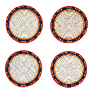 Handmade <b>Coaster</b> Embroidery With Decorative Seed Beads Traditional Handmade <b>Beaded</b> <b>Coaster</b> With Embroidery Seed Beads Work - Product Image 6