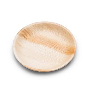 10 Inch Shallow Round Plate Plated Chemical Free Areca Palm Leaf Eco-Friendly and Biodegradable Disposable Plate - Product Image 1