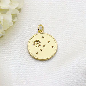 Pendentifs Émail Étoile Planète Saturne Brillants Micro-Pavés en CZ Transparent Plaqué Or et Argent Mini Pas Chers pour Fabrication de Bijoux Colliers - Product Image 2