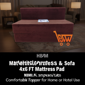 ที่นอนเสริมแบบโซฟาปรับนอนได้ HFM ขนาด 4x6 ฟุต หนา 8 นิ้ว ทำจากโฟมนุ่มสบาย เหมาะสำหรับใช้ในบ้านหรือโรงแรม - Product Image 3